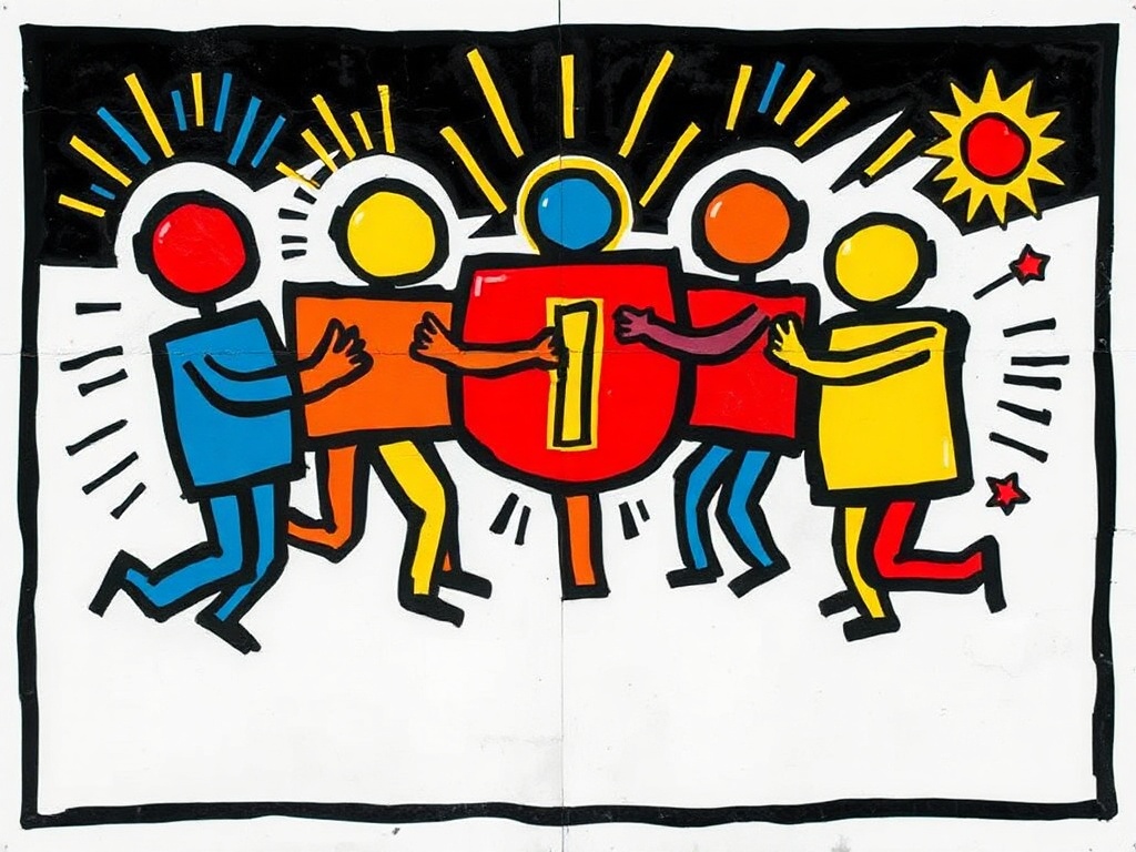 Abstrakte Bildtafel im Keith-Haring-Stil zur Anomalie-Hypothese: Der unidentifizierbare Träger.
