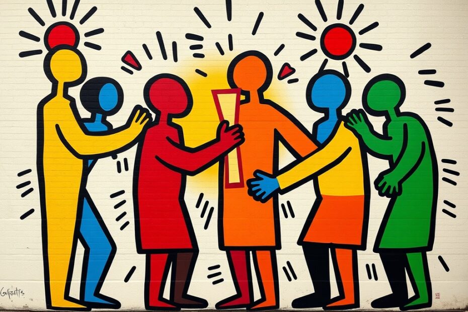 Abstrakte Bildtafel im Keith-Haring-Stil zur Anomalie-Hypothese vom 2026-07-22: Präferenz als Eichfreiheit.